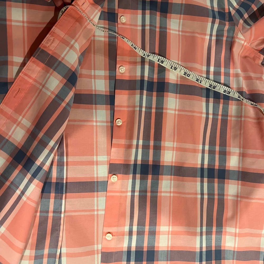 Chaps women’s L Pink blue Plaid Button-Up Shirt - Picture 7 of 9
